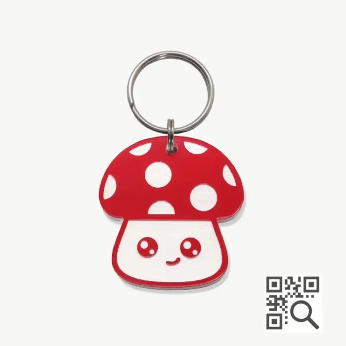 Tag de Identificação com QR Code Cogumelo - Petscan - Imagem 1