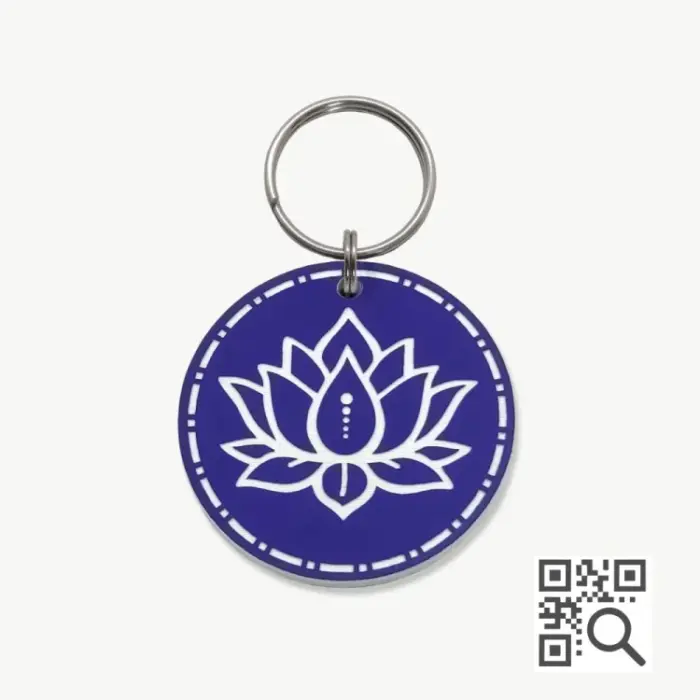 Tag de Identificação com QR Code Flor de Lótus - Petscan - Imagem 1