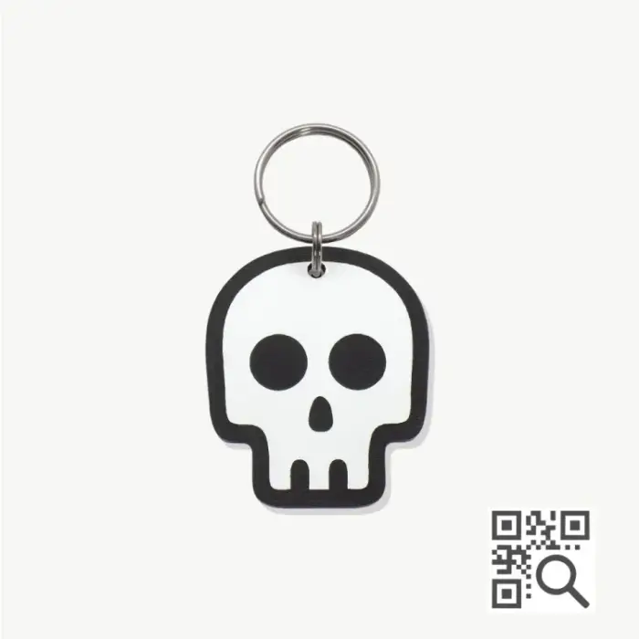 Tag de Identificação com QR Code Skull - Petscan - Imagem 1